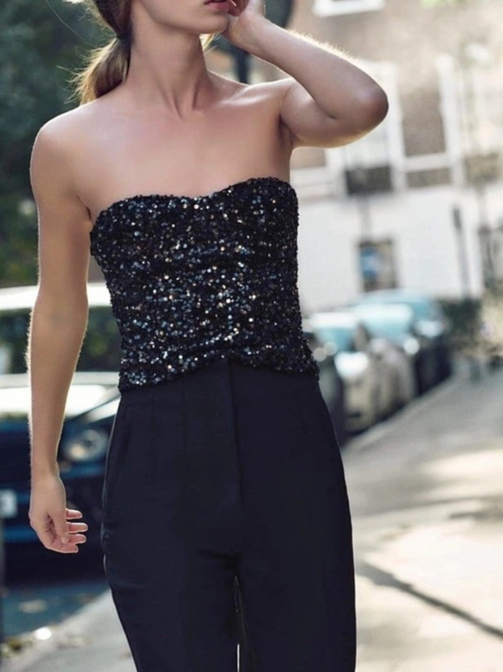 New with tags! Zara Sequin Bandeau Top Crop Top